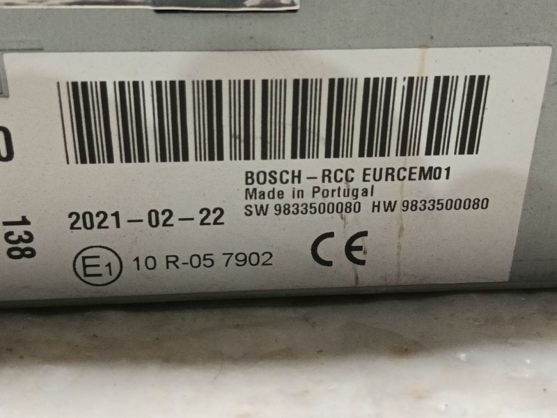 Recambio de sistema audio / radio cd para citroën c3 aircross ii (2r_, 2c_) 1.2 puretech 110 (2rhnzb, 2rhnzw, 2rhnpx, 2rhnpj) re