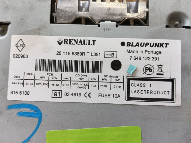 Recambio de sistema audio / radio cd para renault megane iii hatchback (bz0/1_, b3_) 1.6 16v (bz1b, bz1h) referencia OEM IAM   