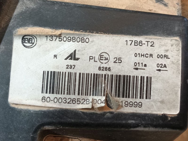 Recambio de faro derecho para peugeot boxer furgoneta 2.0 bluehdi 130 referencia OEM IAM 1626195080 1375098080 