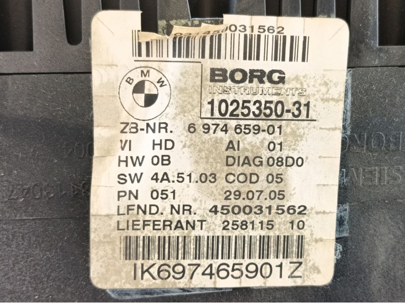 Recambio de cuadro instrumentos para bmw 3 (e90) 320 d referencia OEM IAM  102535031 
