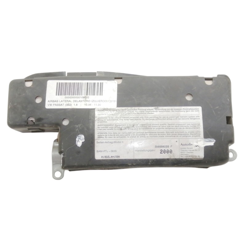 Recambio de airbag lateral delantero derecho para volkswagen passat berlina (3b2) 1.8 referencia OEM IAM 019DZL4H150K  