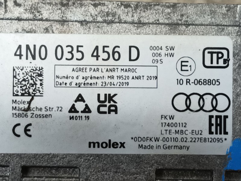 Recambio de modulo electronico para seat tarraco (kn2) 2.0 tdi referencia OEM IAM 4N0035456G 4N0035456D 