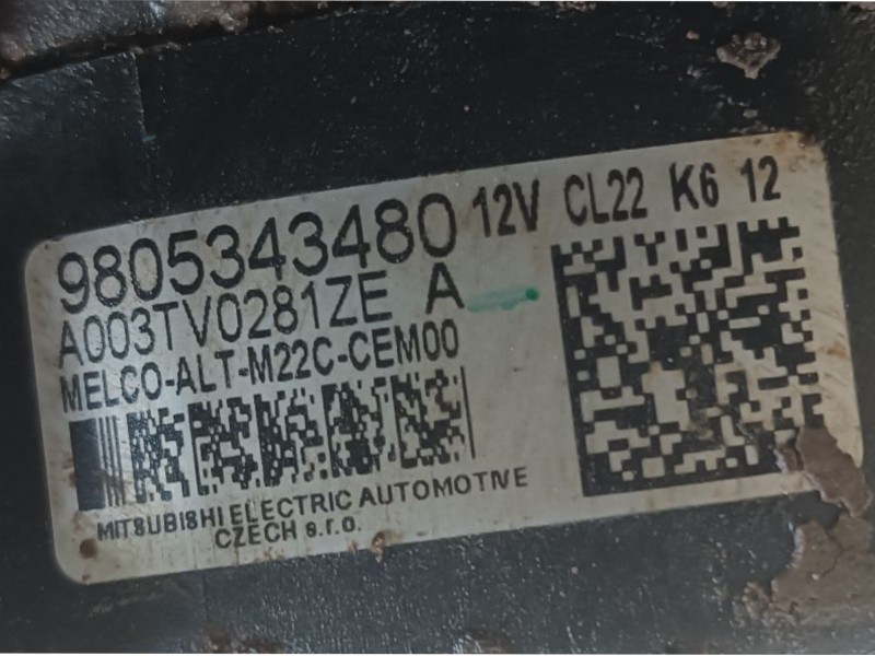 Recambio de alternador para peugeot boxer furgoneta 2.0 bluehdi 130 referencia OEM IAM  9805343480 
