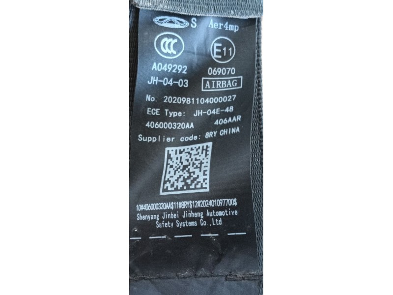 Recambio de cinturon seguridad delantero derecho para omoda omoda5 t31 referencia OEM IAM   