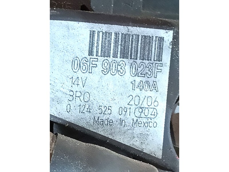 Recambio de alternador para volkswagen jetta iii (1k2) 1.9 tdi referencia OEM IAM  06F903023F 