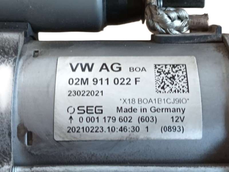 Recambio de motor arranque para volkswagen touran (5t1) 1.5 tsi referencia OEM IAM  02M911022F 