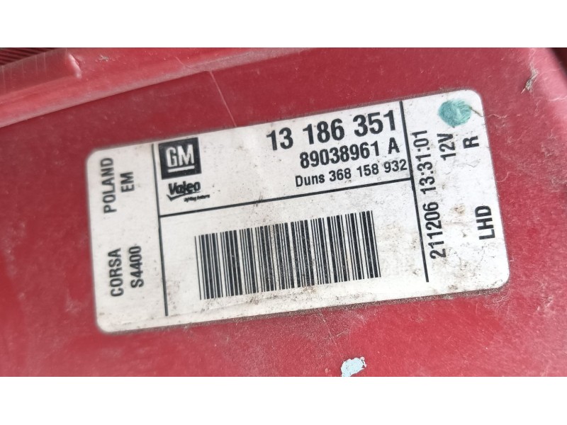 Recambio de piloto trasero derecho para opel corsa d (s07) 1.3 cdti (l08, l68) referencia OEM IAM   