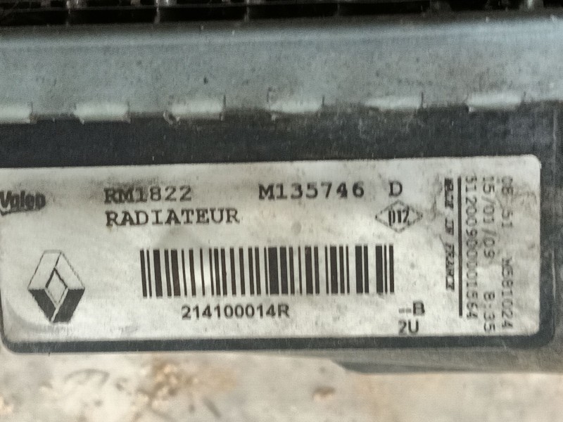 Recambio de radiador agua para renault megane iii hatchback (bz0/1_, b3_) 1.6 16v (bz1b, bz1h) referencia OEM IAM 214100014R M13
