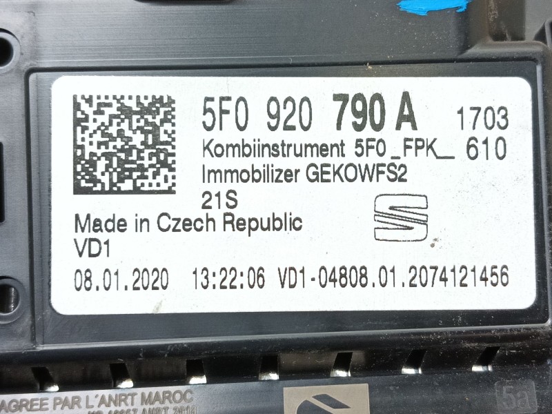 Recambio de cuadro instrumentos para seat leon (5f1) 2.0 tdi referencia OEM IAM 5F0920790A A3C0208100009 