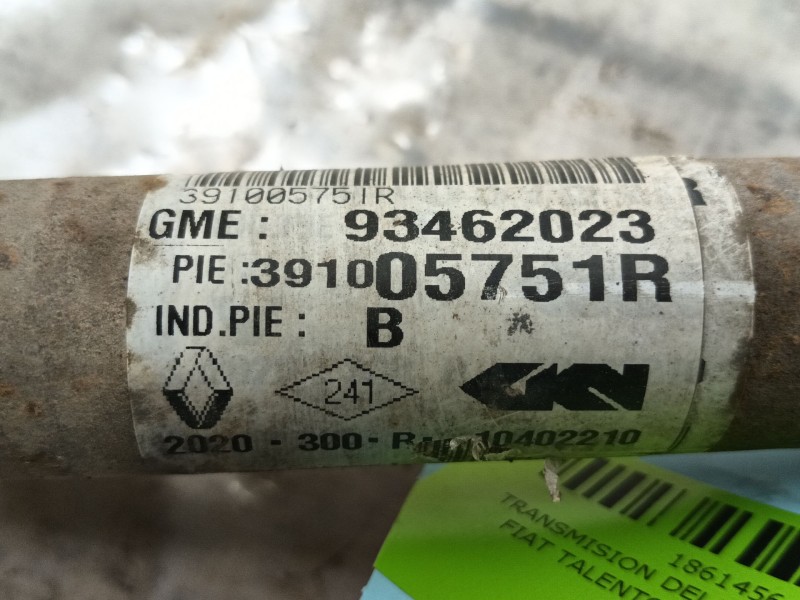 Recambio de transmision delantera derecha para fiat talento furgoneta (296_) 2.0 ecojet referencia OEM IAM 6000620812 391005751R