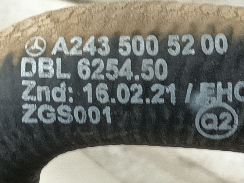 Recambio de tubo para mercedes-benz eqa (h243) eqa 250+ (243.702) referencia OEM IAM A2435000400 A2435005200 