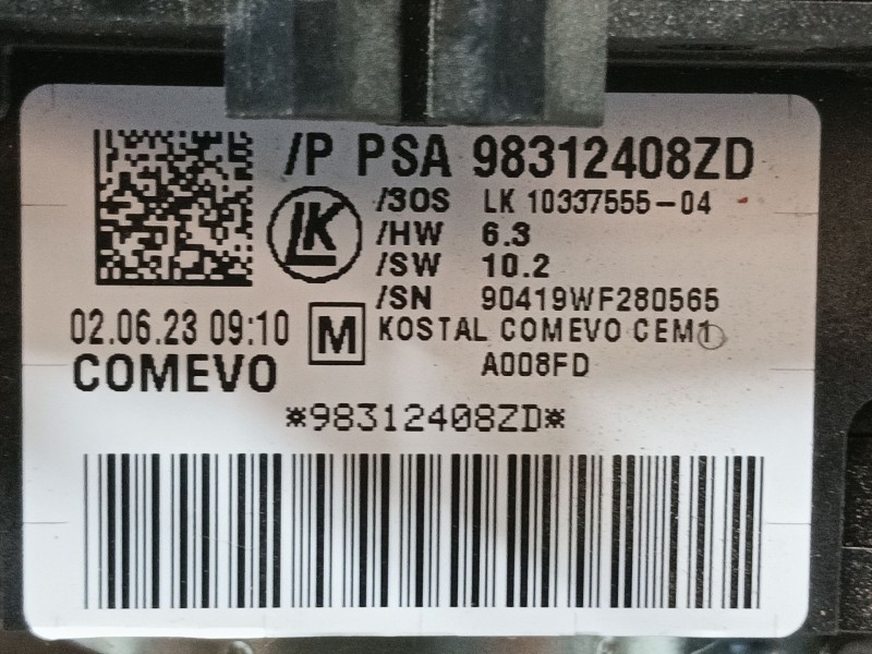 Recambio de mando multifuncion para fiat scudo furgoneta 2.0 multijet 145 (506) referencia OEM IAM 98312408ZD 1033755504 
