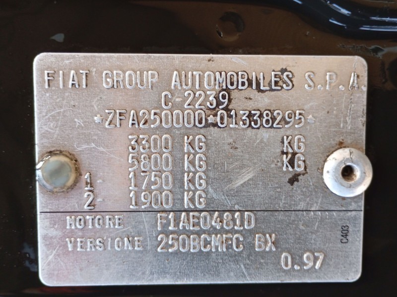 Recambio de panel frontal para fiat ducato furgoneta (250_) 120 multijet 2,3 d referencia OEM IAM  ZFA25000001338295 