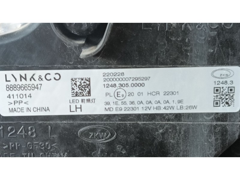 Recambio de faro izquierdo para lynk & co 01 phev referencia OEM IAM   