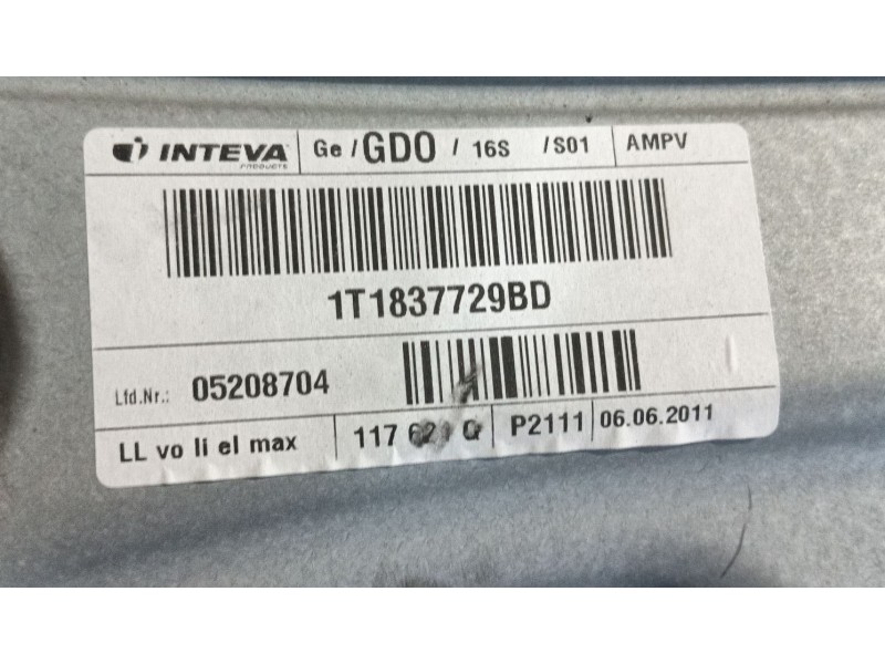 Recambio de elevalunas delantero izquierdo para volkswagen touran (1t3) 1.6 tdi referencia OEM IAM   