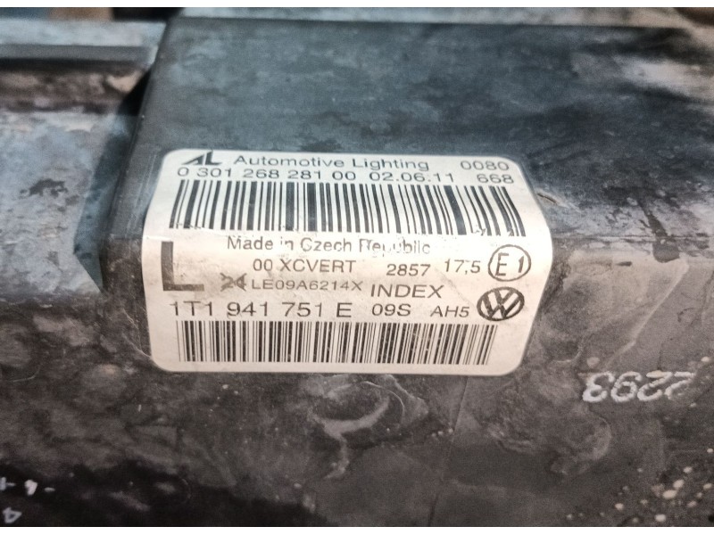 Recambio de faro izquierdo para volkswagen touran (1t3) 1.6 tdi referencia OEM IAM   