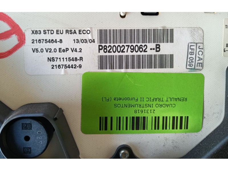 Recambio de cuadro instrumentos para renault trafic ii furgoneta (fl) 1.9 dci 80 (fl0b) referencia OEM IAM   