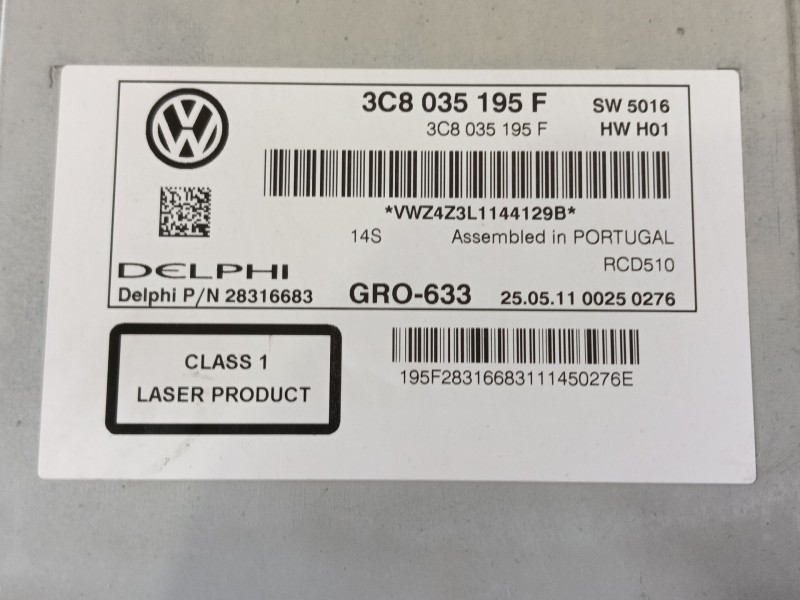 Recambio de sistema audio / radio cd para volkswagen touran (1t3) 1.6 tdi referencia OEM IAM   