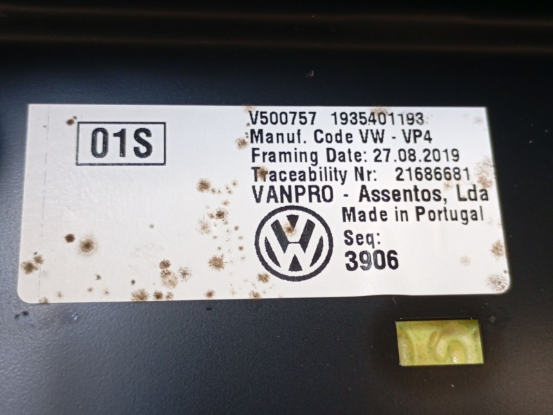 Recambio de asiento trasero medio para seat alhambra (710, 711) 2.0 tdi referencia OEM IAM  1935401193 