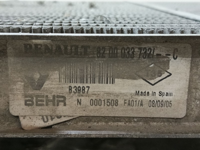 Recambio de intercooler para renault vel satis (bj0_) 3.0 dci (bj0j, bj0n) referencia OEM IAM 8200033732 0001508 