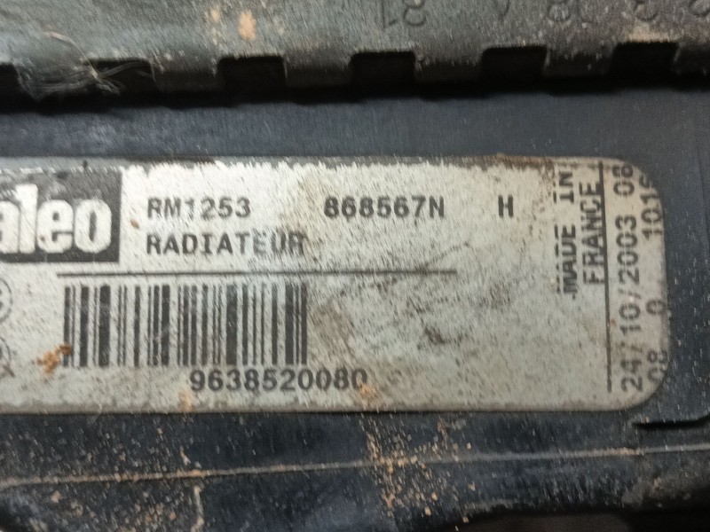 Recambio de radiador agua para citroën c3 pluriel (hb_) 1.4 referencia OEM IAM 1331TS 9638520080 