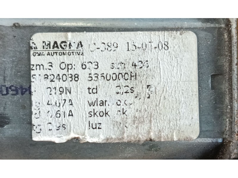 Recambio de elevalunas delantero derecho para fiat 500 (312_) 1.2 (312axa1a) referencia OEM IAM   