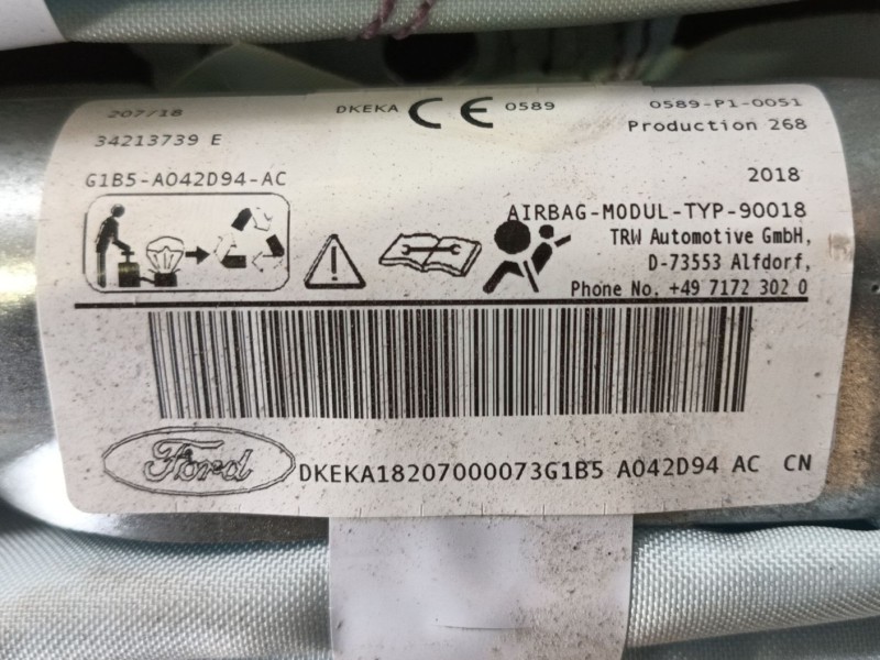 Recambio de airbag cortina delantero derecho para ford ka+ iii (uk, fk) 1.2 referencia OEM IAM   