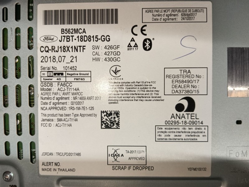 Recambio de sistema audio / radio cd para ford ka+ iii (uk, fk) 1.2 referencia OEM IAM   