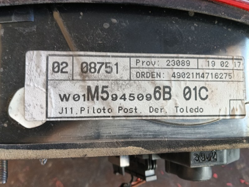 Recambio de piloto trasero derecho para seat toledo ii (1m2) 1.9 tdi referencia OEM IAM   