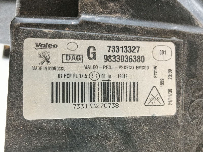 Recambio de faro izquierdo para peugeot 208 ii (ub_, up_, uw_, uj_) 1.2 puretech 100 referencia OEM IAM 9833036380  