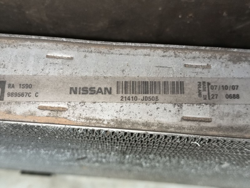 Recambio de radiador agua para nissan qashqai i (j10, nj10) 1.5 dci referencia OEM IAM   