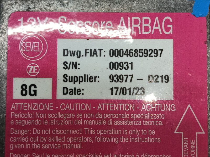Recambio de centralita airbag para peugeot boxer furgoneta 2.2 bluehdi 140 referencia OEM IAM   