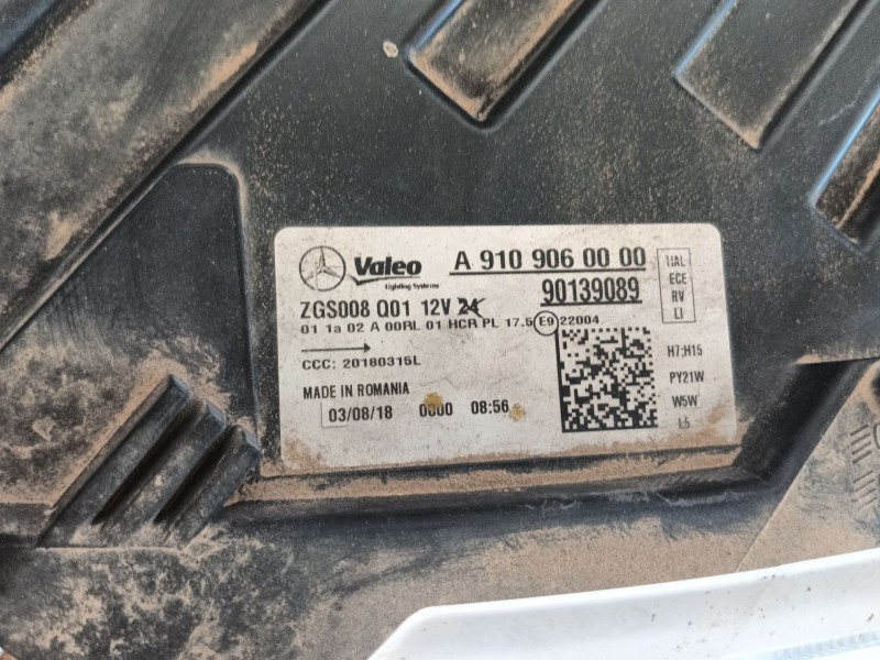 Recambio de faro izquierdo para mercedes-benz sprinter 3,5-t furgoneta (b907, b910) 314 cdi rwd (907.631, 907.633, 907.635, 907.