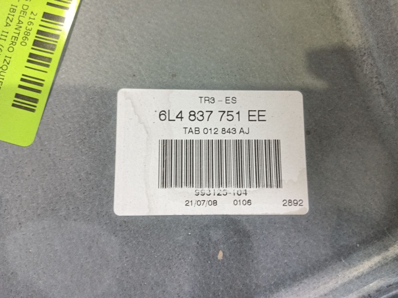 Recambio de elevalunas delantero izquierdo para seat ibiza iii (6l1) 1.4 tdi referencia OEM IAM   