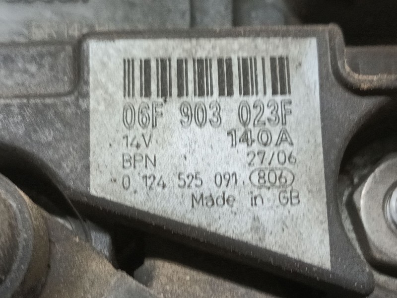Recambio de alternador para volkswagen touran (1t1, 1t2) 1.9 tdi referencia OEM IAM 6F903023F 0124525091 