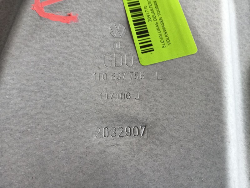 Recambio de elevalunas delantero derecho para volkswagen touran (1t1, 1t2) 1.9 tdi referencia OEM IAM   