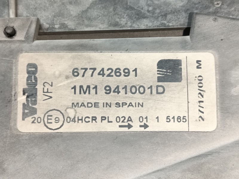 Recambio de faro izquierdo para seat toledo ii (1m2) 1.9 tdi referencia OEM IAM 1M1941015 67742691 