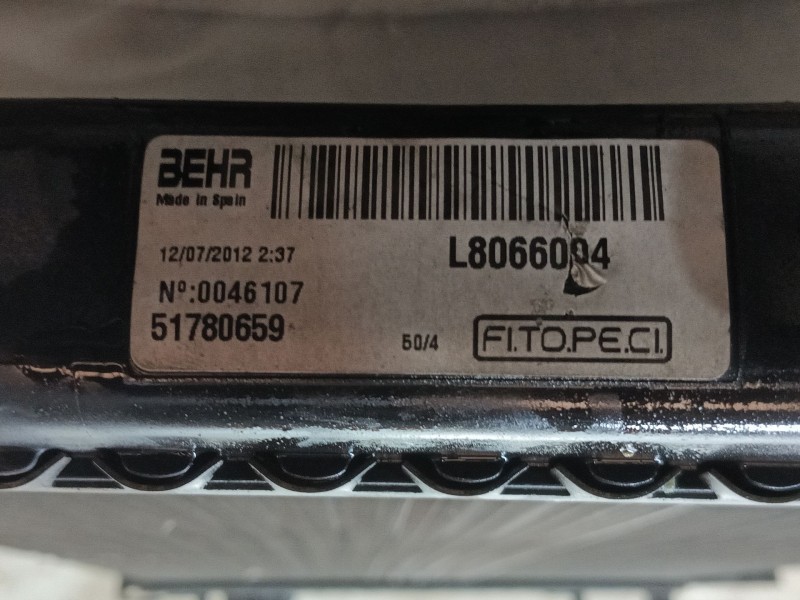 Recambio de radiador agua para peugeot bipper (aa_) 1.3 hdi 75 referencia OEM IAM  51780659 
