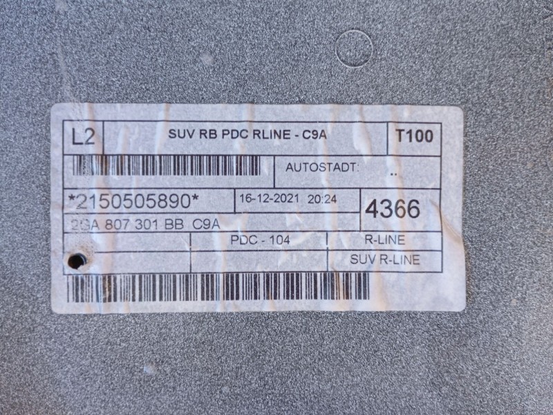 Recambio de paragolpes trasero para volkswagen t-roc (a11, d11) 1.0 tsi referencia OEM IAM 2GA807421DGRU  