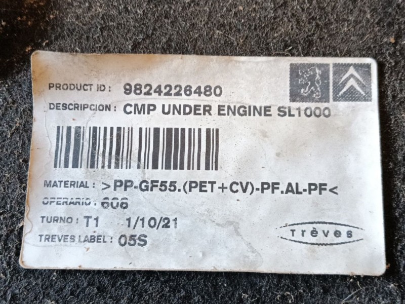 Recambio de cubrecarter para peugeot 2008 ii (ud_, us_, uy_, uj_, ur_, uc_) 1.2 puretech 130 referencia OEM IAM   