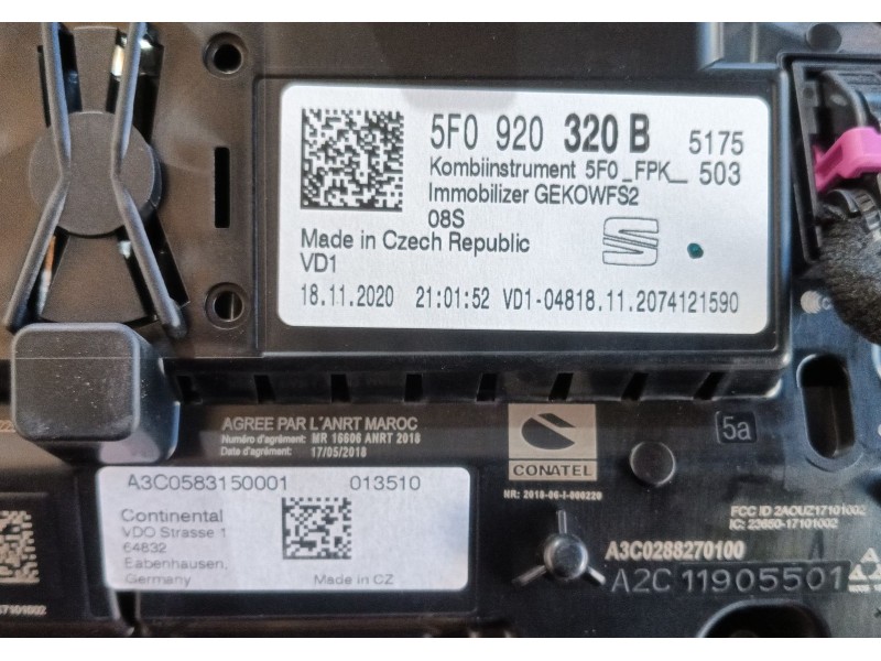 Recambio de cuadro instrumentos para seat ateca (kh7, khp) 2.0 tdi referencia OEM IAM   