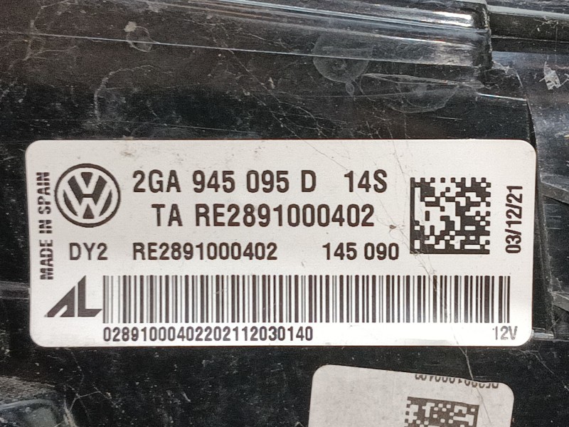 Recambio de piloto trasero izquierdo para volkswagen t-roc (a11, d11) 1.0 tsi referencia OEM IAM 2GA945095D TARE2891000402 