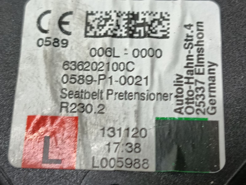 Recambio de cinturon seguridad delantero izquierdo para seat ateca (kh7, khp) 2.0 tdi referencia OEM IAM 576857705BRAA  