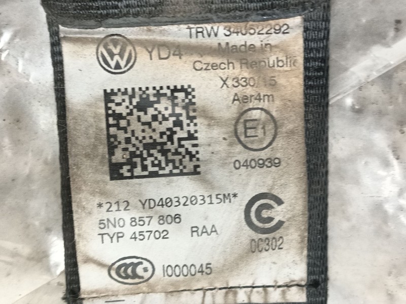Recambio de cinturon seguridad trasero derecho para volkswagen tiguan (5n_) 2.0 tdi referencia OEM IAM   