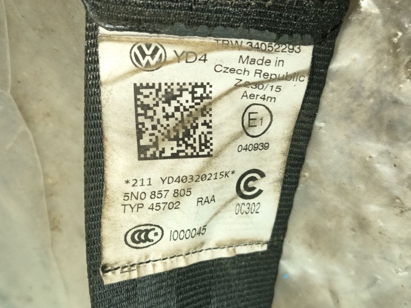 Recambio de cinturon seguridad trasero izquierdo para volkswagen tiguan (5n_) 2.0 tdi referencia OEM IAM   
