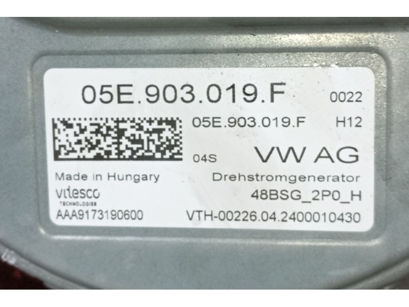 Recambio de alternador para volkswagen golf 1.5 etsi mhev referencia OEM IAM 5E903019K  