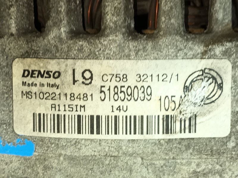 Recambio de alternador para fiat 500 (312_) 1.2 (312axa1a) referencia OEM IAM 51859039 MS1022118481 
