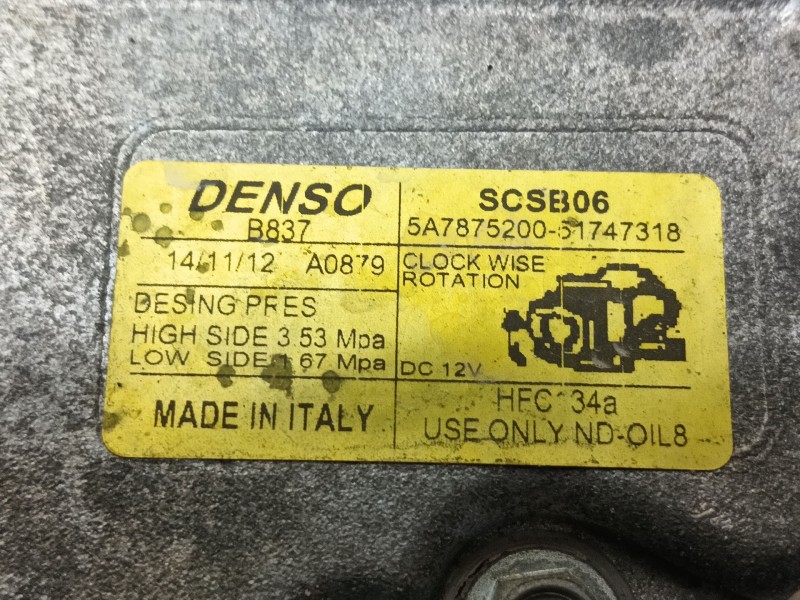 Recambio de compresor aire acondicionado para fiat 500 (312_) 1.2 (312axa1a) referencia OEM IAM   