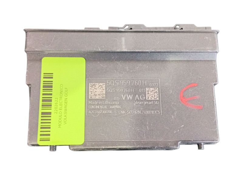 Recambio de modulo electronico para volkswagen golf 1.5 etsi mhev referencia OEM IAM  5QS959760H 