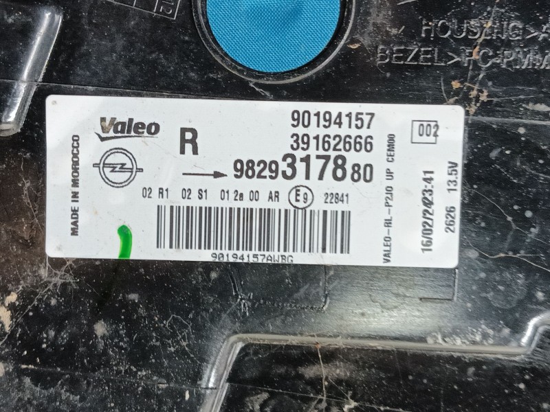 Recambio de piloto trasero derecho para opel corsa f (p2jo) 1.2 (68) referencia OEM IAM 9829317880  